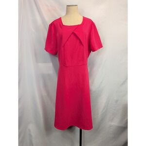Anthony Richards Dress Womens 16W Pink Textured Short Sleeve Modest Church Work